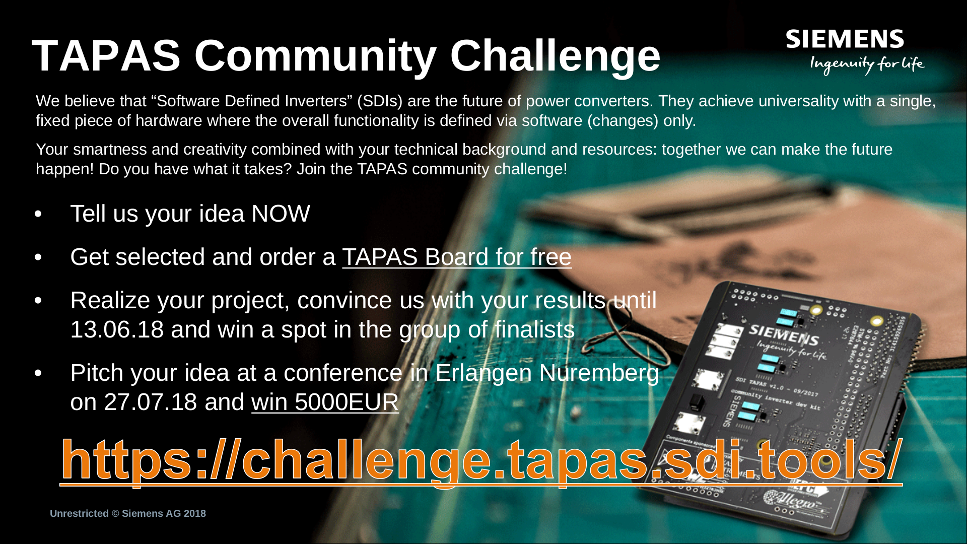 Towards entry "FAU’s CKI and Siemens present the TAPAS Community Challenge"