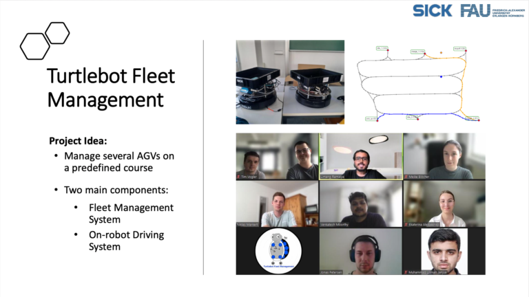 Results of TurtleBot Fleet Management AMOS Project with Sick AG (Video and Report, Summer 2022 Project)