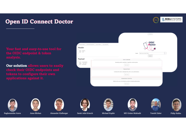 Results of OpenID Connect Doctor AMOS Project with SEAL Systems (Video and Report, Summer 2022 Project)