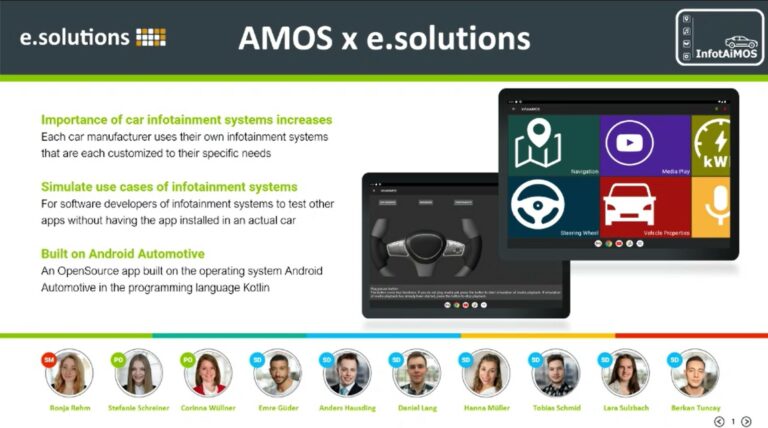 Results of InfotAiMOS AMOS Project with e.solutions GmbH (Video and Report, Winter 2022/23 Project)